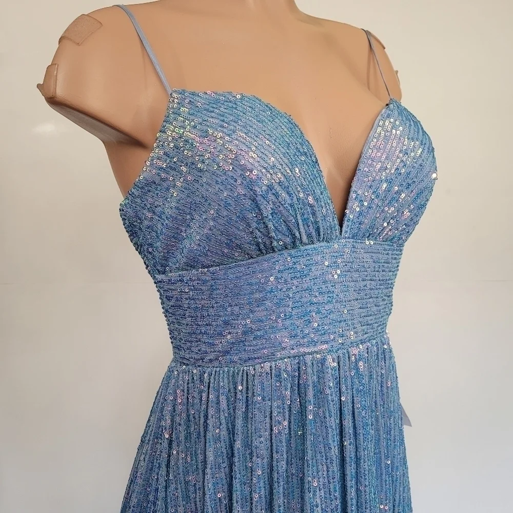 B Darlin Juniors Iridescent Sequined Dress - Picture 5 of 12
